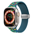 For Apple Watch SE 2022 44mm Rainbow Dots Silicone Magnetic Buckle Watch Band(Blue) - Watch Bands by PMC TechLife | Online Shopping South Africa | PMC TechLife