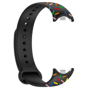 For Xiaomi Band 8 Sports Rainbow Dots Silicone Buckle Watch Band(Black)