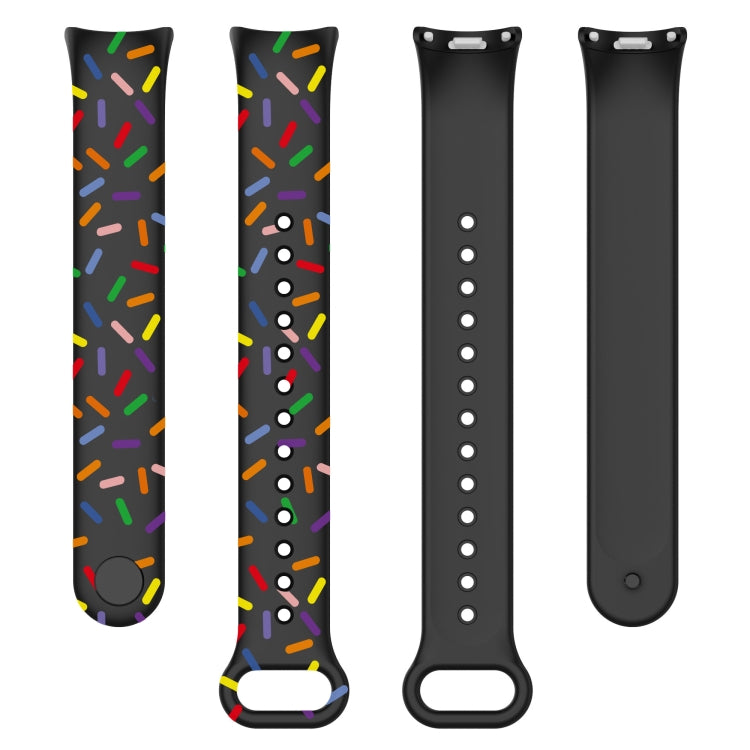 For Xiaomi Band 8 Sports Rainbow Dots Silicone Buckle Watch Band(Black) - Watch Bands by PMC TechLife | Online Shopping South Africa | PMC TechLife