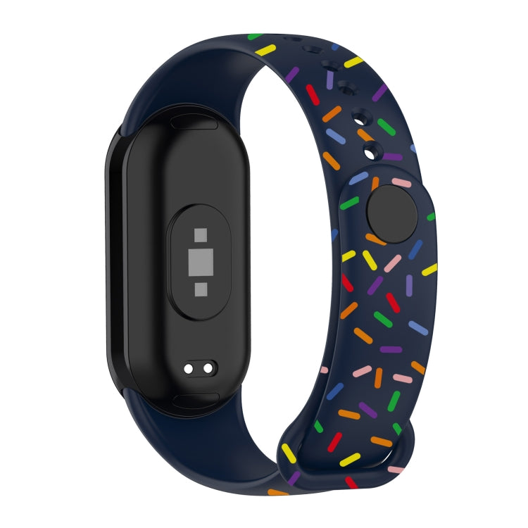 For Xiaomi Band 8 Sports Rainbow Dots Silicone Buckle Watch Band(Midnight Blue) - Watch Bands by PMC TechLife | Online Shopping South Africa | PMC TechLife