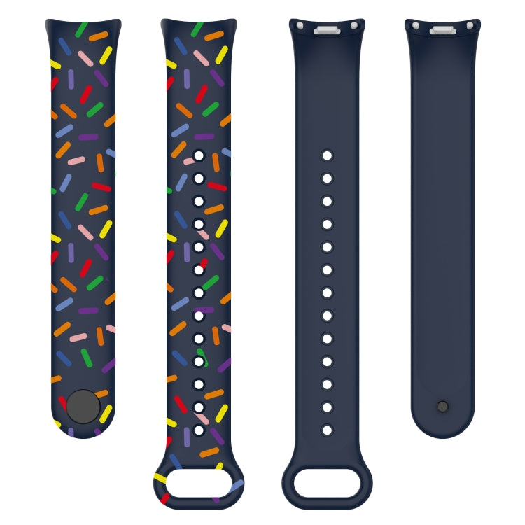 For Xiaomi Band 8 Sports Rainbow Dots Silicone Buckle Watch Band(Midnight Blue) - Watch Bands by PMC TechLife | Online Shopping South Africa | PMC TechLife