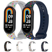 For Xiaomi Band 8 Sports Rainbow Dots Silicone Buckle Watch Band(Black)