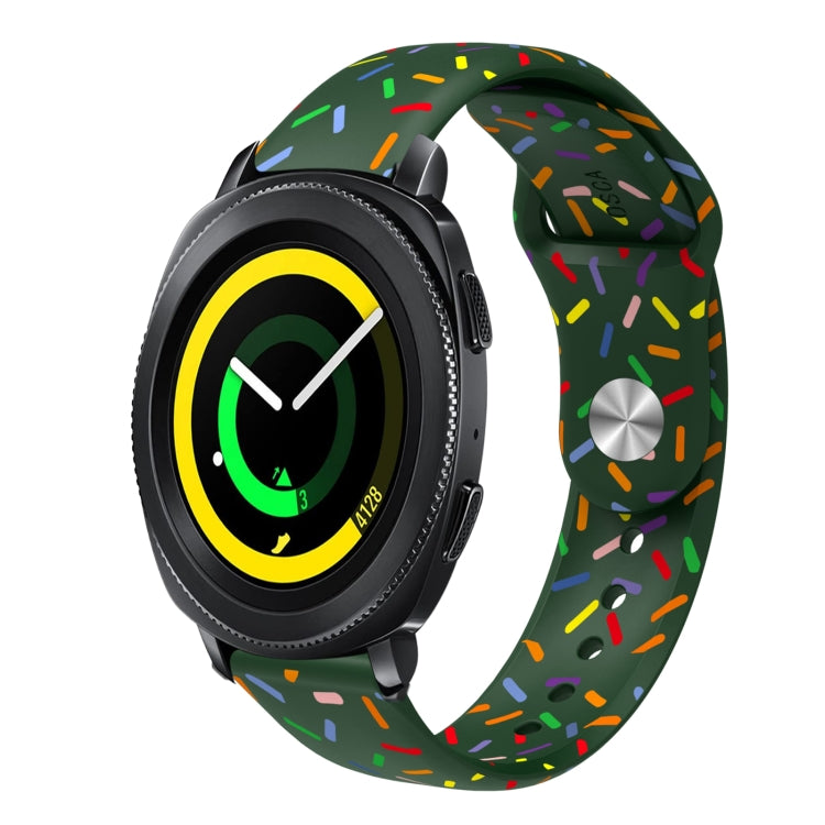 For Samsung Galaxy Watch 5 Pro Sports Rainbow Dots Silicone Buckle Watch Band(Green) - Watch Bands by PMC TechLife | Online Shopping South Africa | PMC TechLife