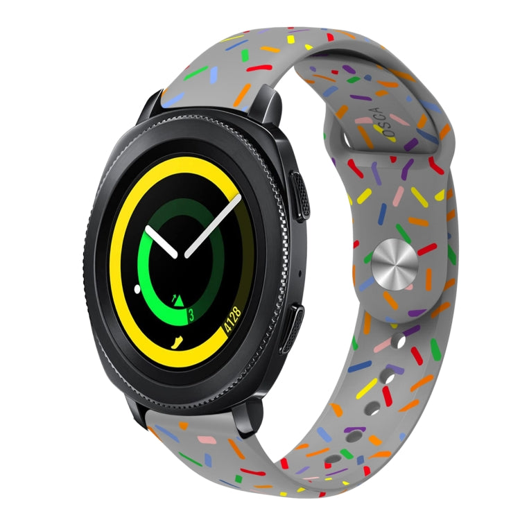 For Samsung Galaxy Watch 5 Pro Sports Rainbow Dots Silicone Buckle Watch Band(Gray) - Watch Bands by PMC TechLife | Online Shopping South Africa | PMC TechLife