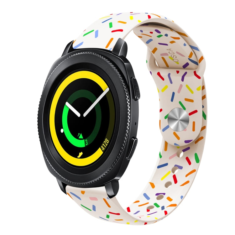 For Samsung Galaxy Watch 5 Pro Sports Rainbow Dots Silicone Buckle Watch Band(Starlight Color) - Watch Bands by PMC TechLife | Online Shopping South Africa | PMC TechLife