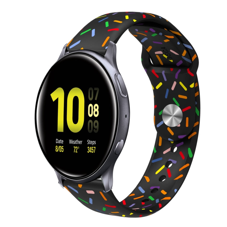 For Samsung Galaxy Watch 4 40mm / 44mm Sports Rainbow Dots Silicone Buckle Watch Band(Black) - Watch Bands by PMC TechLife | Online Shopping South Africa | PMC TechLife