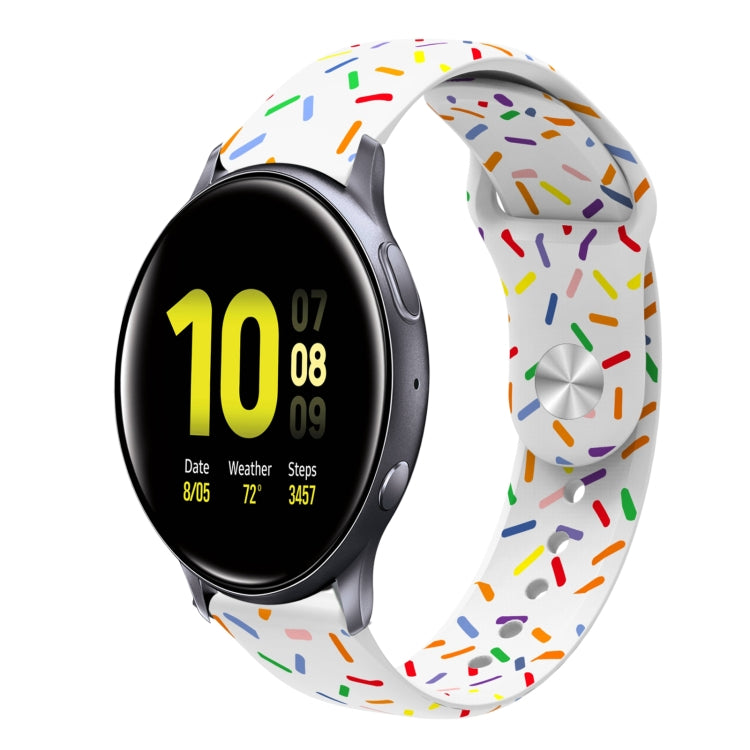 For Samsung Galaxy Watch 4 40mm / 44mm Sports Rainbow Dots Silicone Buckle Watch Band(White) - Watch Bands by PMC TechLife | Online Shopping South Africa | PMC TechLife