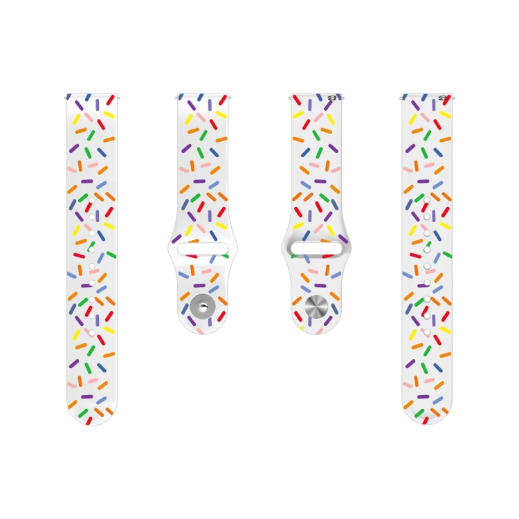 For Samsung Galaxy Watch 4 40mm / 44mm Sports Rainbow Dots Silicone Buckle Watch Band(White) - Watch Bands by PMC TechLife | Online Shopping South Africa | PMC TechLife