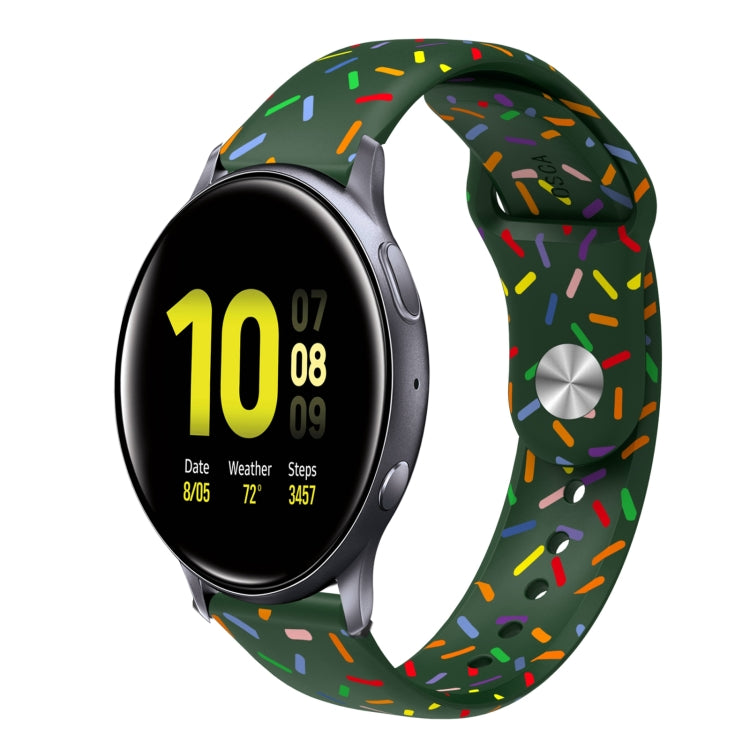 For Samsung Galaxy Watch 4 40mm / 44mm Sports Rainbow Dots Silicone Buckle Watch Band(Green) - Watch Bands by PMC TechLife | Online Shopping South Africa | PMC TechLife