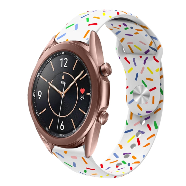 For Samsung Galaxy Watch 4 Classic 42mm / 46mm Sports Rainbow Dots Silicone Buckle Watch Band(White) - Watch Bands by PMC TechLife | Online Shopping South Africa | PMC TechLife