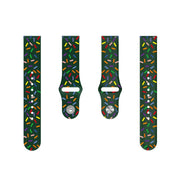 For Samsung Galaxy Watch 4 Classic 42mm / 46mm Sports Rainbow Dots Silicone Buckle Watch Band(Green)