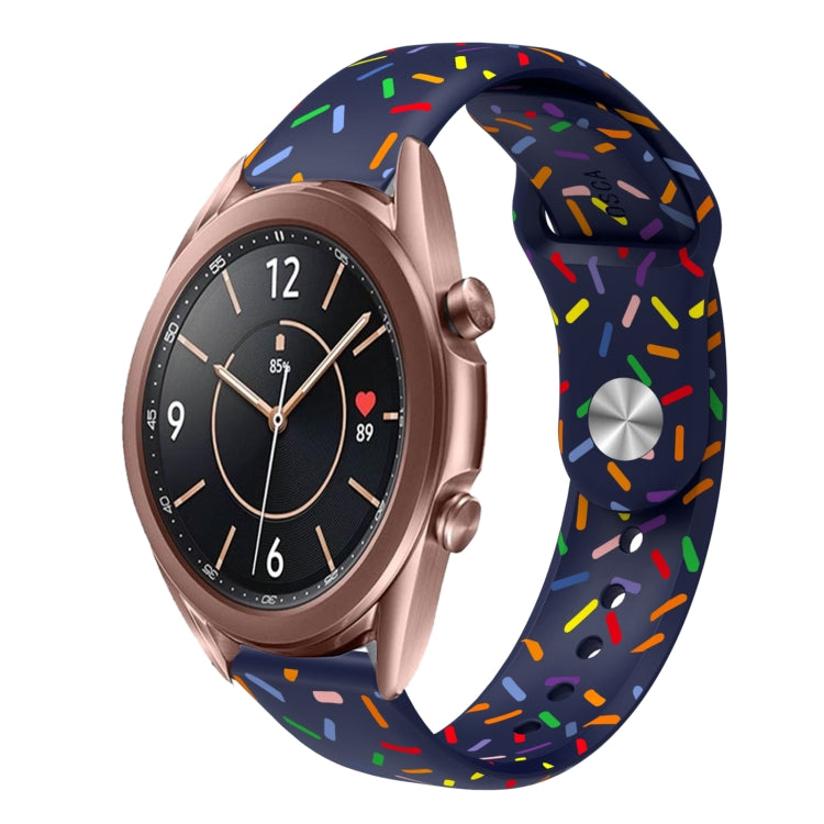 For Samsung Galaxy Watch 4 Classic 42mm / 46mm Sports Rainbow Dots Silicone Buckle Watch Band(Blue) - Watch Bands by PMC TechLife | Online Shopping South Africa | PMC TechLife