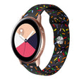 For Samsung Galaxy Watch 3 41mm Sports Rainbow Dots Silicone Buckle Watch Band(Black) - Watch Bands by PMC TechLife | Online Shopping South Africa | PMC TechLife