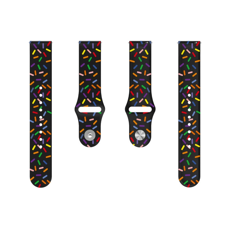 For Samsung Galaxy Watch 3 41mm Sports Rainbow Dots Silicone Buckle Watch Band(Black)