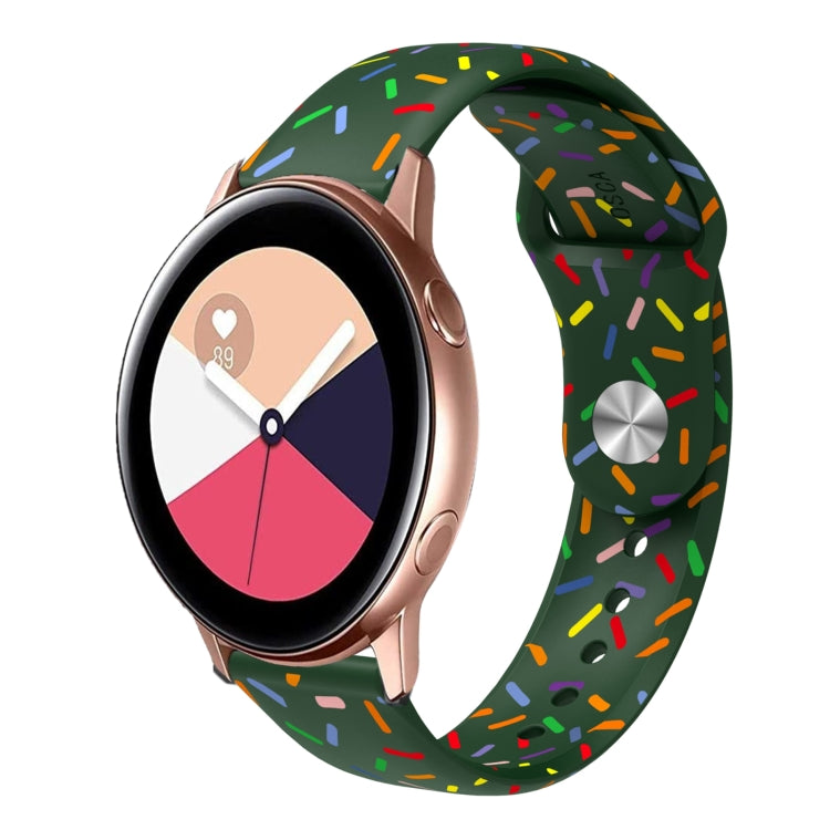 For Samsung Galaxy Watch 3 41mm Sports Rainbow Dots Silicone Buckle Watch Band(Green) - Watch Bands by PMC TechLife | Online Shopping South Africa | PMC TechLife