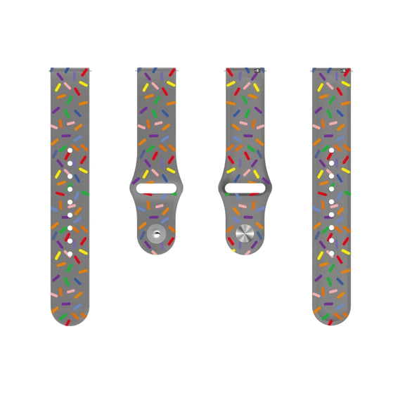 For Samsung Galaxy Watch 3 41mm Sports Rainbow Dots Silicone Buckle Watch Band(Gray)