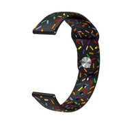 For Samsung Galaxy Watch Active 2 40mm / 44mm Sports Rainbow Dots Silicone Buckle Watch Band(Black)