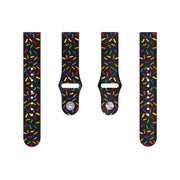 For Samsung Galaxy Watch Active 2 40mm / 44mm Sports Rainbow Dots Silicone Buckle Watch Band(Black)