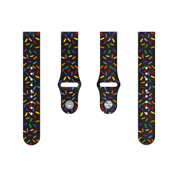 For Samsung Galaxy Watch Active 2 40mm / 44mm Sports Rainbow Dots Silicone Buckle Watch Band(Black)