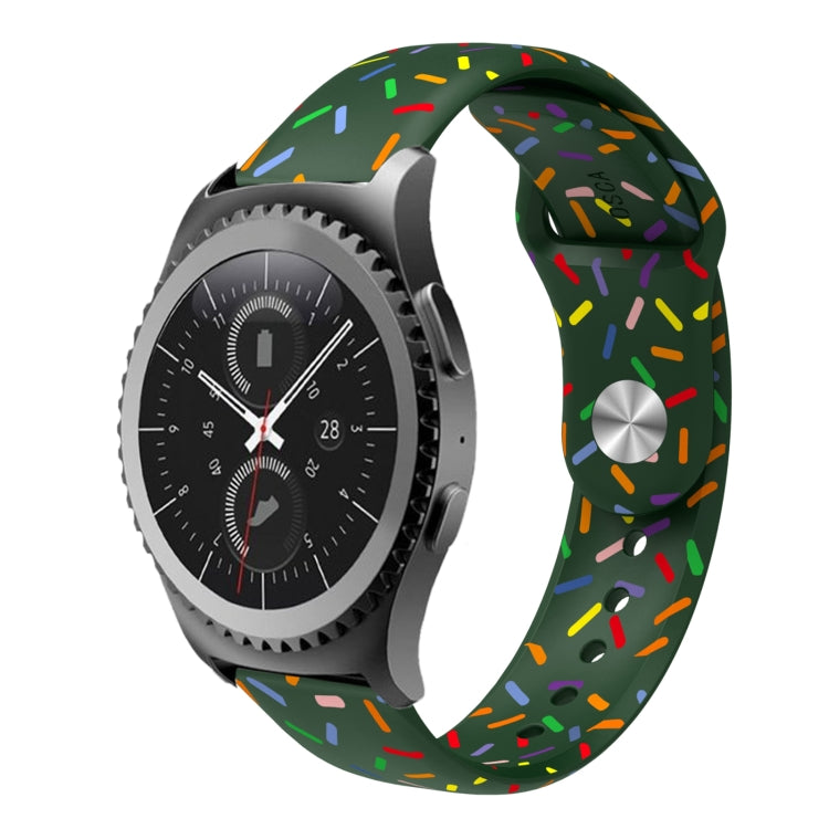 For Samsung Galaxy watch Active 40mm Sports Rainbow Dots Silicone Buckle Watch Band(Green) - Watch Bands by PMC TechLife | Online Shopping South Africa | PMC TechLife