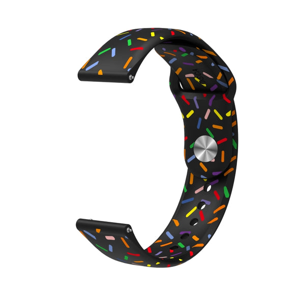 For Samsung Galaxy Watch 42mm Sports Rainbow Dots Silicone Buckle Watch Band(Black)