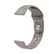 For Samsung Galaxy Watch 42mm Sports Rainbow Dots Silicone Buckle Watch Band(Gray)