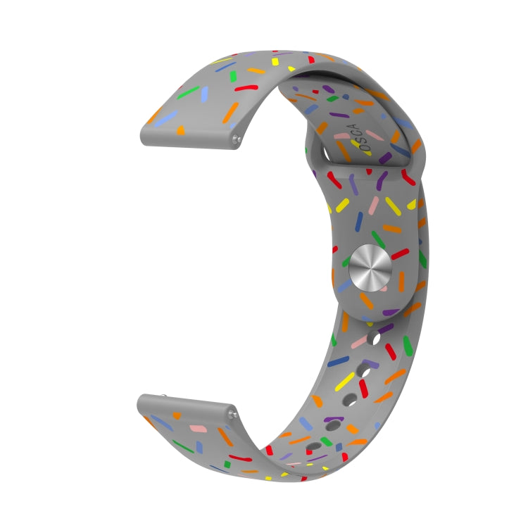 For Samsung Galaxy Watch 42mm Sports Rainbow Dots Silicone Buckle Watch Band(Gray)