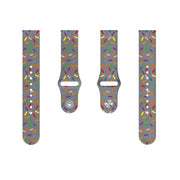 For Samsung Galaxy Watch 42mm Sports Rainbow Dots Silicone Buckle Watch Band(Gray)