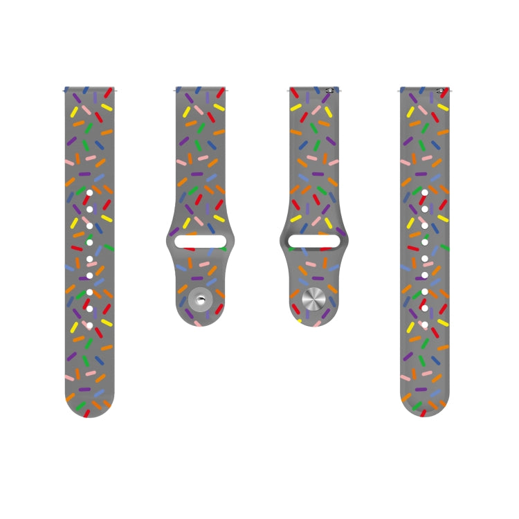 For Samsung Galaxy Watch 42mm Sports Rainbow Dots Silicone Buckle Watch Band(Gray)