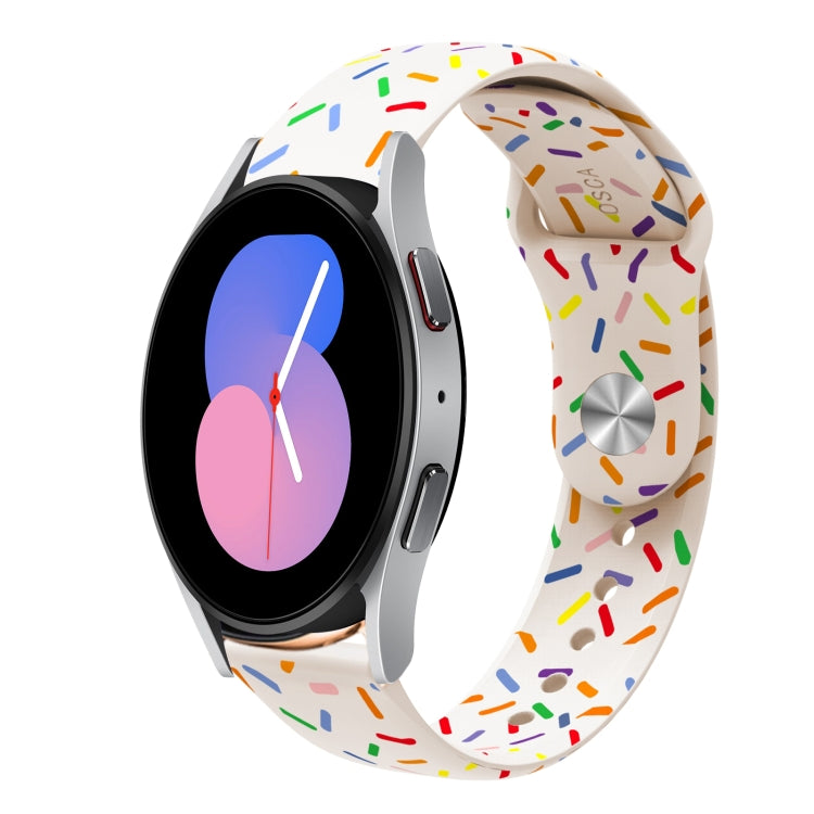 For Samsung Galaxy Watch 42mm Sports Rainbow Dots Silicone Buckle Watch Band(Starlight Color) - Watch Bands by PMC TechLife | Online Shopping South Africa | PMC TechLife