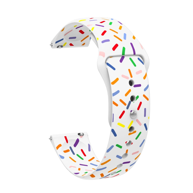 For Samsung Galaxy Gear Sport Sports Rainbow Dots Silicone Buckle Watch Band(White) - Watch Bands by PMC TechLife | Online Shopping South Africa | PMC TechLife