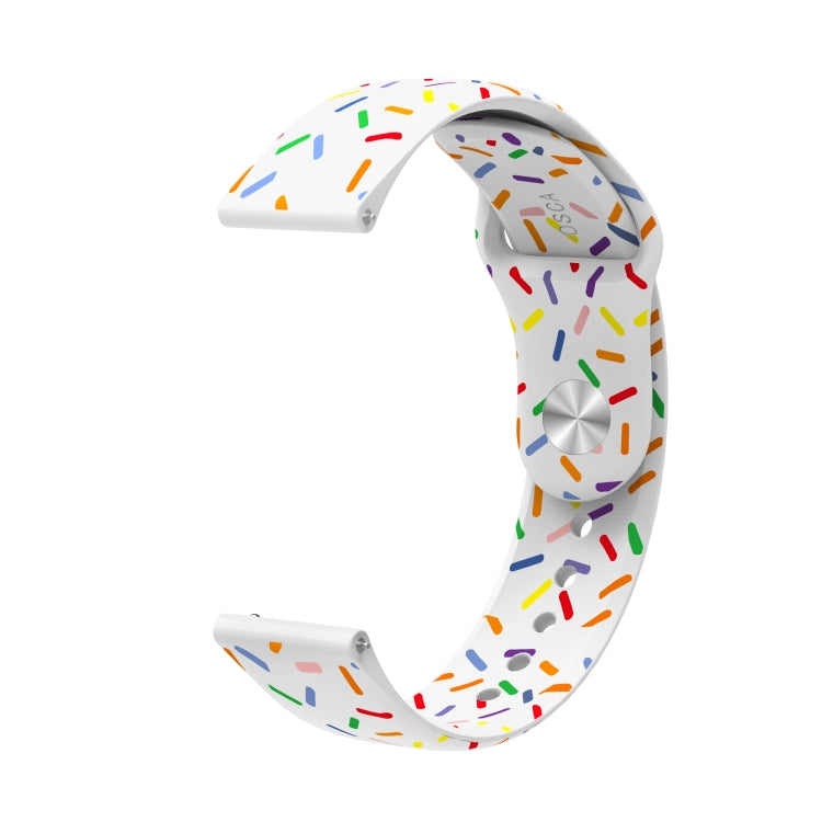 For Samsung Galaxy Gear Sport Sports Rainbow Dots Silicone Buckle Watch Band(White) - Watch Bands by PMC TechLife | Online Shopping South Africa | PMC TechLife