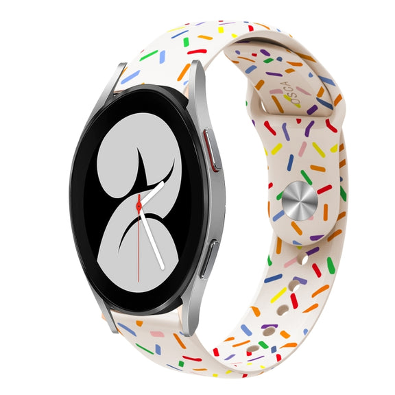 For Samsung Galaxy Gear Sport Sports Rainbow Dots Silicone Buckle Watch Band(Starlight Color)