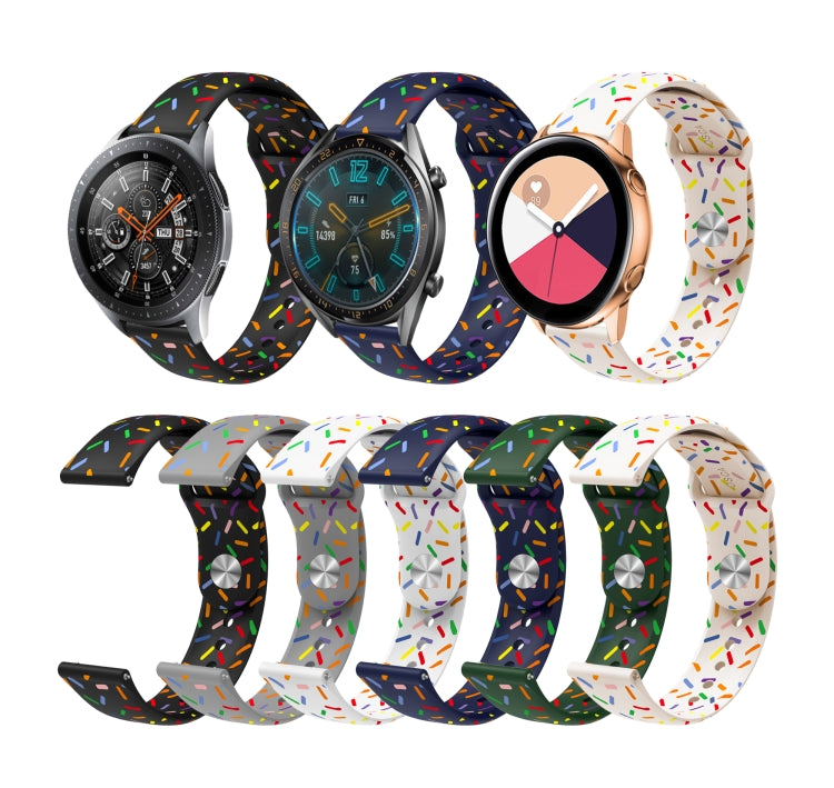 For Samsung Galaxy Watch 5 Pro Sports Rainbow Dots Silicone Buckle Watch Band(Green)