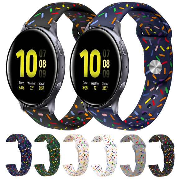 For Samsung Galaxy Watch 5 Pro Sports Rainbow Dots Silicone Buckle Watch Band(Green)