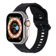 For Apple Watch 8 45mm Ripple Silicone Sports Watch Band(Black) - Watch Bands by PMC TechLife | Online Shopping South Africa | PMC TechLife