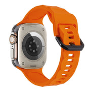 For Apple Watch 7 45mm Ripple Silicone Sports Watch Band(Orange)
