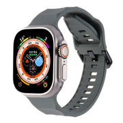For Apple Watch 7 45mm Ripple Silicone Sports Watch Band(Dark Grey)