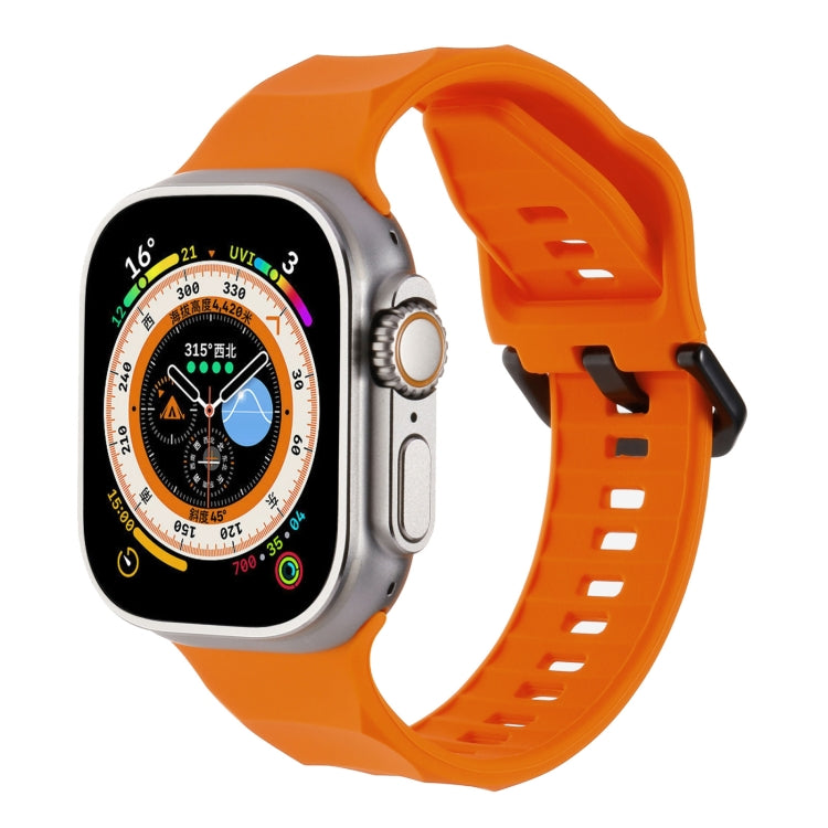 For Apple Watch 5 44mm Ripple Silicone Sports Watch Band(Orange) - Watch Bands by PMC TechLife | Online Shopping South Africa | PMC TechLife