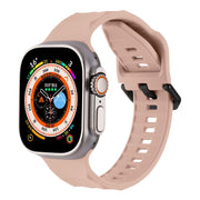 For Apple Watch 5 44mm Ripple Silicone Sports Watch Band(Pink)