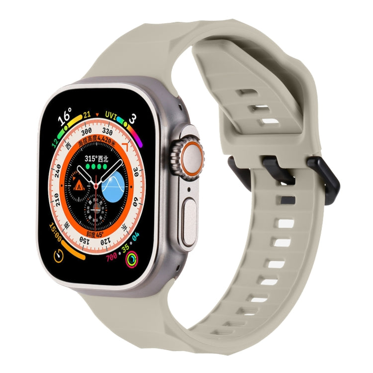 For Apple Watch 4 44mm Ripple Silicone Sports Watch Band(Starlight) - Watch Bands by PMC TechLife | Online Shopping South Africa | PMC TechLife
