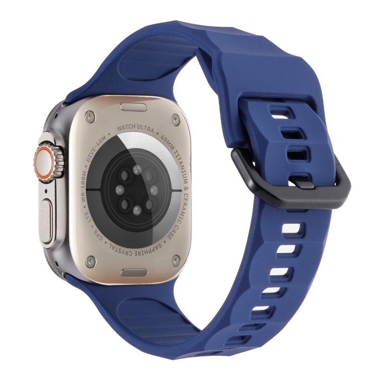 For Apple Watch 3 42mm Ripple Silicone Sports Watch Band(Dark Blue) - Watch Bands by PMC TechLife | Online Shopping South Africa | PMC TechLife