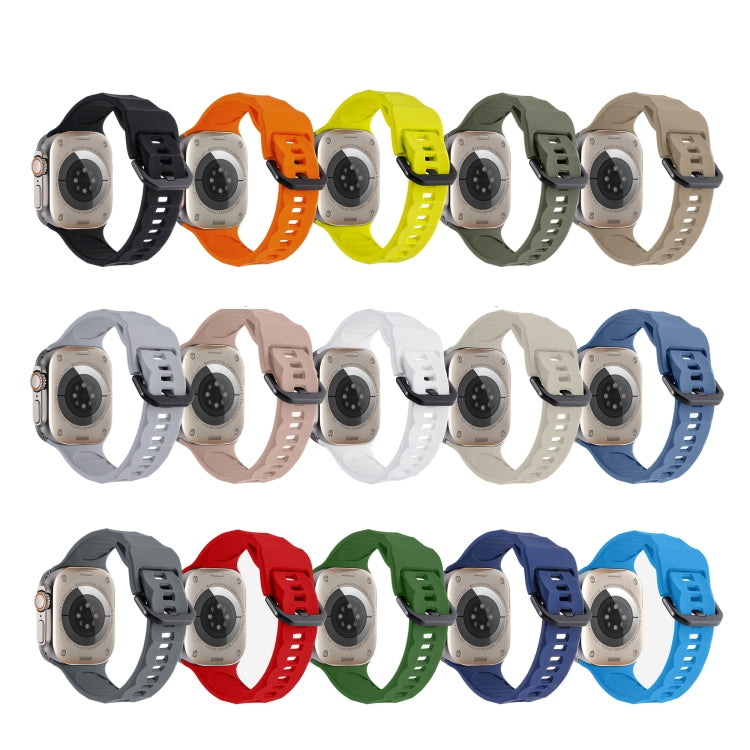 For Apple Watch 6 44mm Ripple Silicone Sports Watch Band(Starlight)