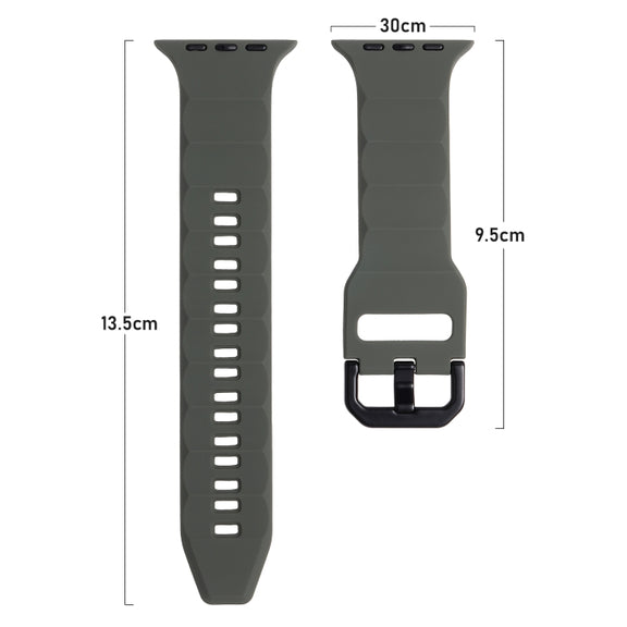 For Apple Watch SE 44mm Ripple Silicone Sports Watch Band(Red)