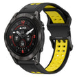 For Garmin Epix Pro 47mm 22mm Two-Color Reverse Buckle Silicone Watch Band(Black+Yellow) - Watch Bands by PMC TechLife | Online Shopping South Africa | PMC TechLife
