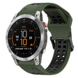 For Garmin Epix Gen 2 22mm Two-Color Reverse Buckle Silicone Watch Band(Army Green+Black) - Watch Bands by PMC TechLife | Online Shopping South Africa | PMC TechLife
