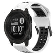 For Garmin Instinct 22mm Two-Color Reverse Buckle Silicone Watch Band(White+Black) - Watch Bands by PMC TechLife | Online Shopping South Africa | PMC TechLife