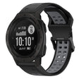 For Garmin Instinct 22mm Two-Color Reverse Buckle Silicone Watch Band(Black+Grey) - Watch Bands by PMC TechLife | Online Shopping South Africa | PMC TechLife