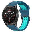 For Garmin Epix Pro 51mm 26mm Two-Color Reverse Buckle Silicone Watch Band(Blue+Teal) - Watch Bands by PMC TechLife | Online Shopping South Africa | PMC TechLife