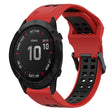 For Garmin Fenix 6X Pro 26mm Two-Color Reverse Buckle Silicone Watch Band(Red+Black) - Watch Bands by PMC TechLife | Online Shopping South Africa | PMC TechLife